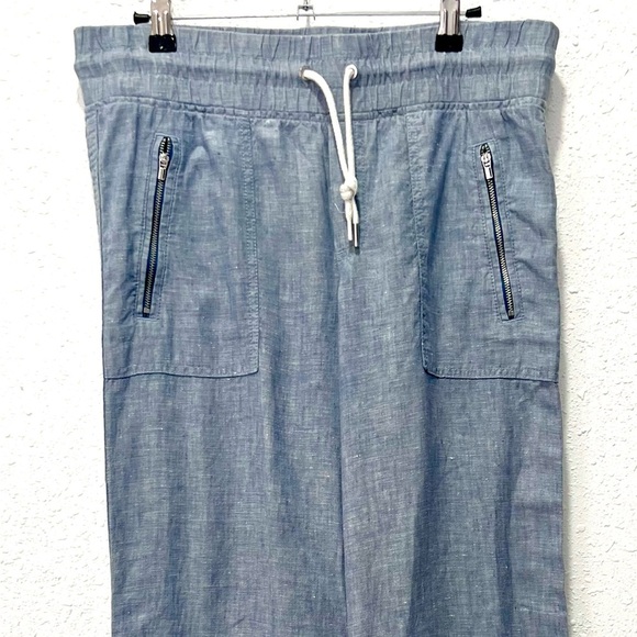 Athleta Blue Cabo Linen Wide-Leg Pants 6 - Picture 5 of 6